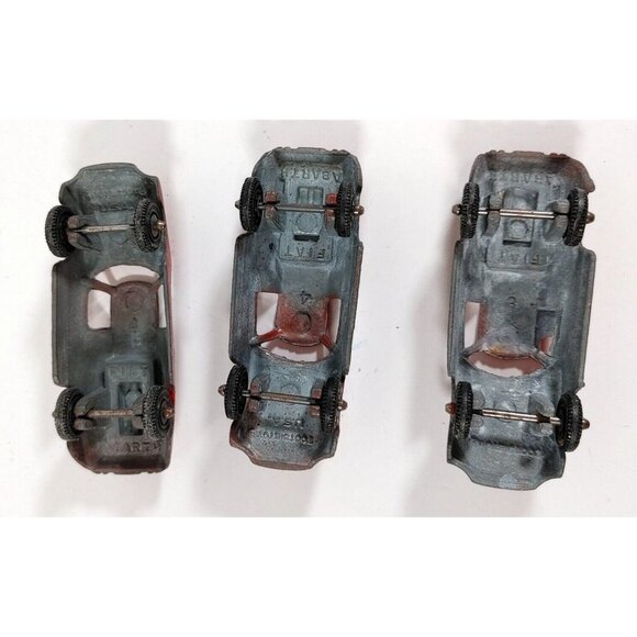 Vintage Tootsie Toy Diecast Metal Car Fiat Abarth Red 2.5" Lot of 3 - Picture 4 of 4